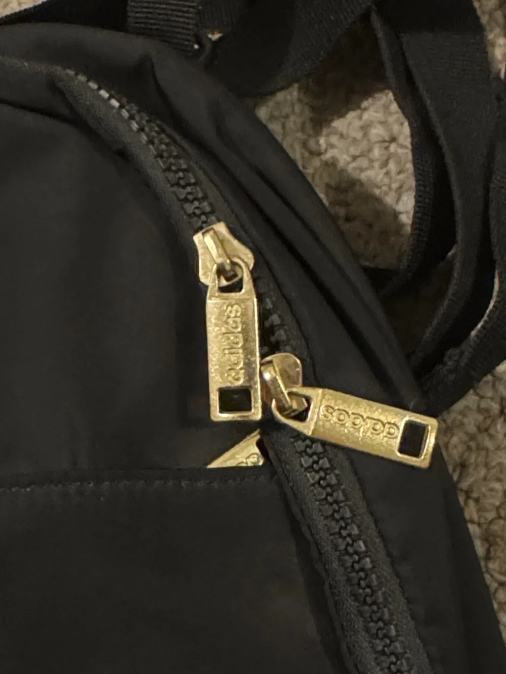adidas Black Mini Backpack with Gold Logo Print - Picture 3 of 4